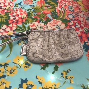 Coach silver wristlet